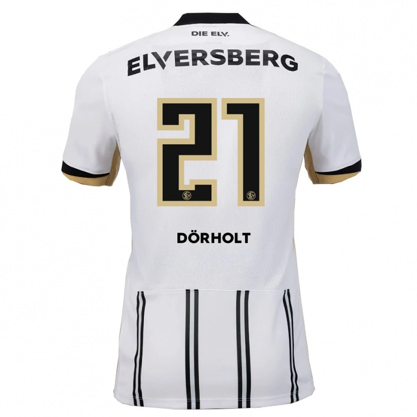 Danxen Niño Camiseta Yannis Dörholt #21 Blanco Negro 1ª Equipación 2025/26 La Camisa