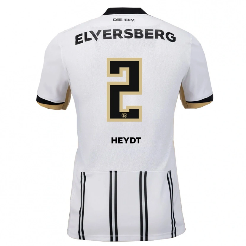 Danxen Niño Camiseta Robin Heydt #2 Blanco Negro 1ª Equipación 2025/26 La Camisa