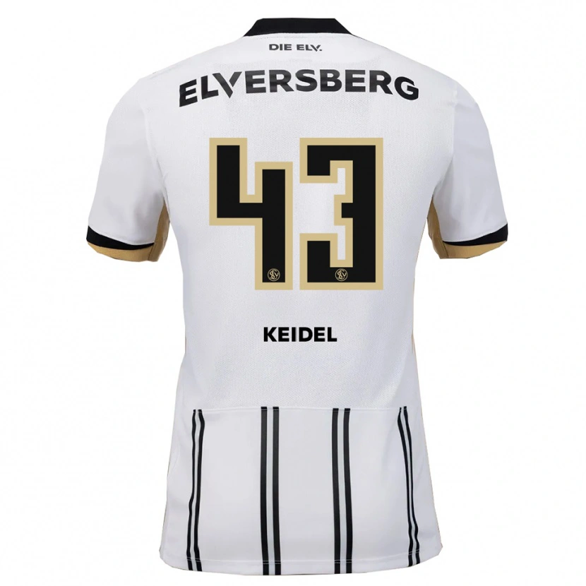 Danxen Niño Camiseta Felix Keidel #43 Blanco Negro 1ª Equipación 2025/26 La Camisa