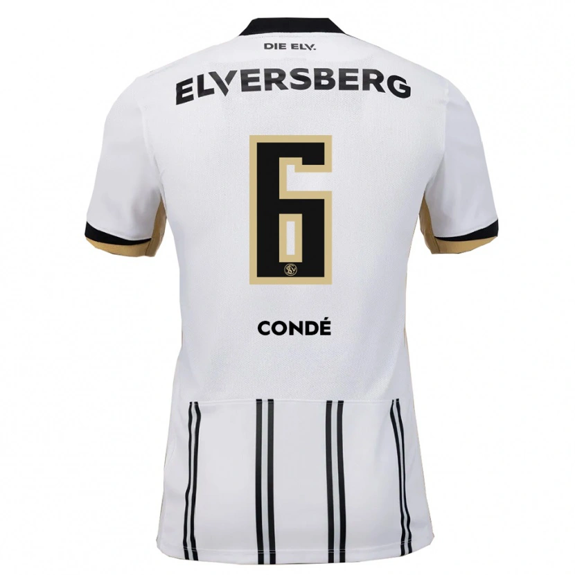 Danxen Niño Camiseta Amara Condé #6 Blanco Negro 1ª Equipación 2025/26 La Camisa