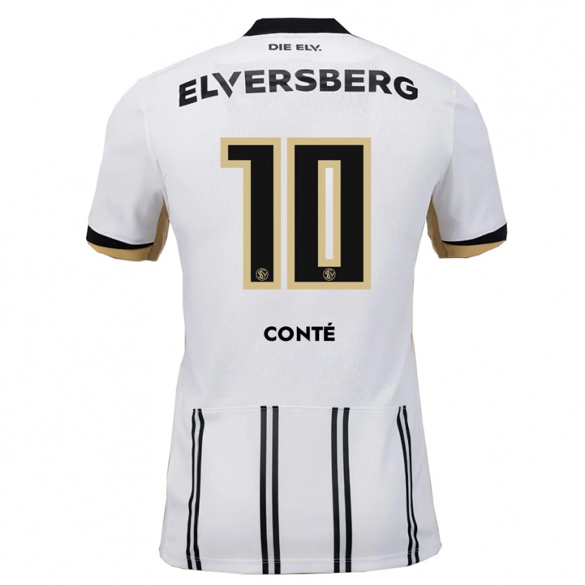Danxen Niño Camiseta Bambasé Conté #10 Blanco Negro 1ª Equipación 2025/26 La Camisa