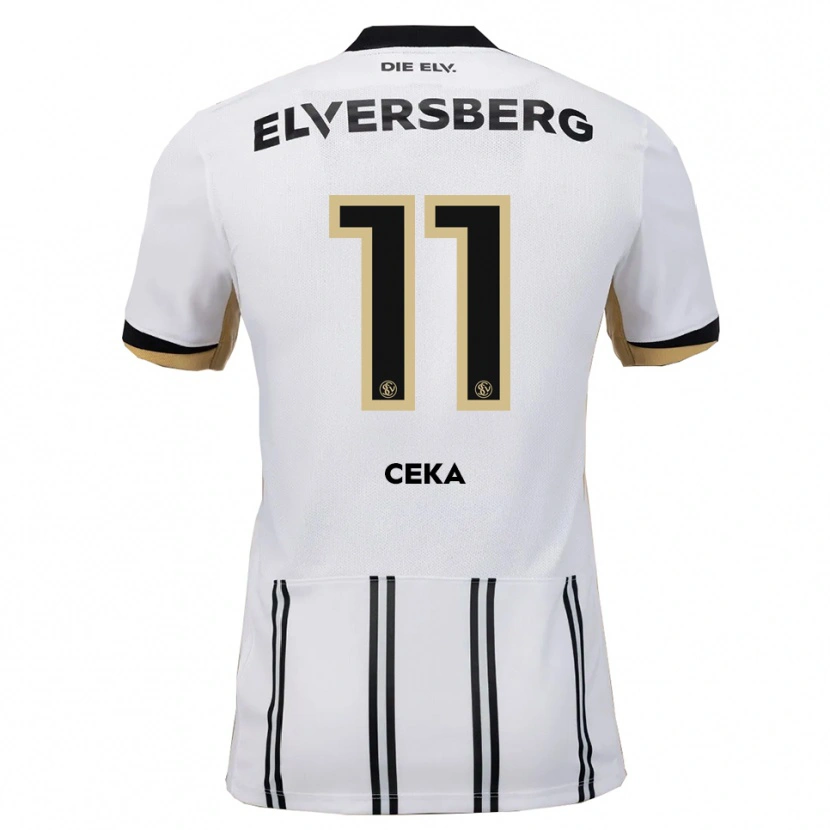Danxen Niño Camiseta Jason Ceka #11 Blanco Negro 1ª Equipación 2025/26 La Camisa