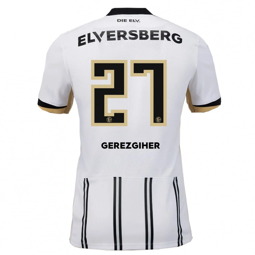 Danxen Niño Camiseta Filimon Gerezgiher #27 Blanco Negro 1ª Equipación 2025/26 La Camisa