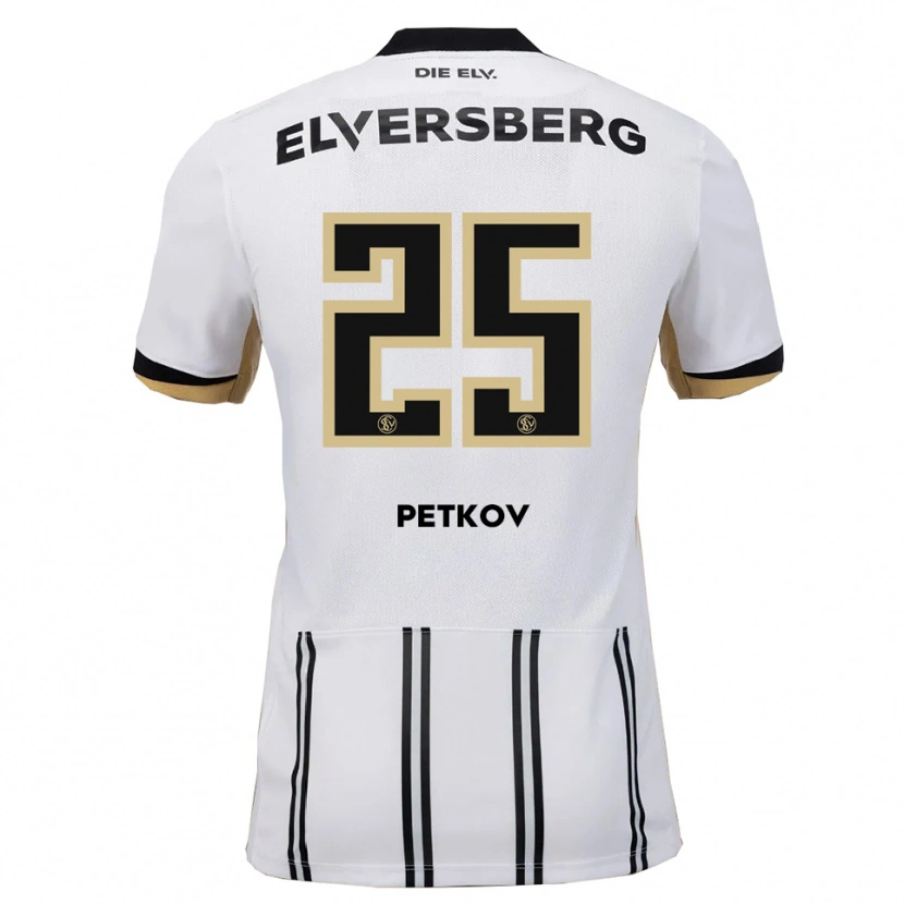 Danxen Niño Camiseta Lukas Petkov #25 Blanco Negro 1ª Equipación 2025/26 La Camisa