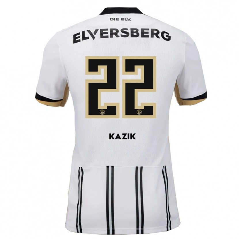 Danxen Niño Camiseta Reber Kazik #22 Blanco Negro 1ª Equipación 2025/26 La Camisa