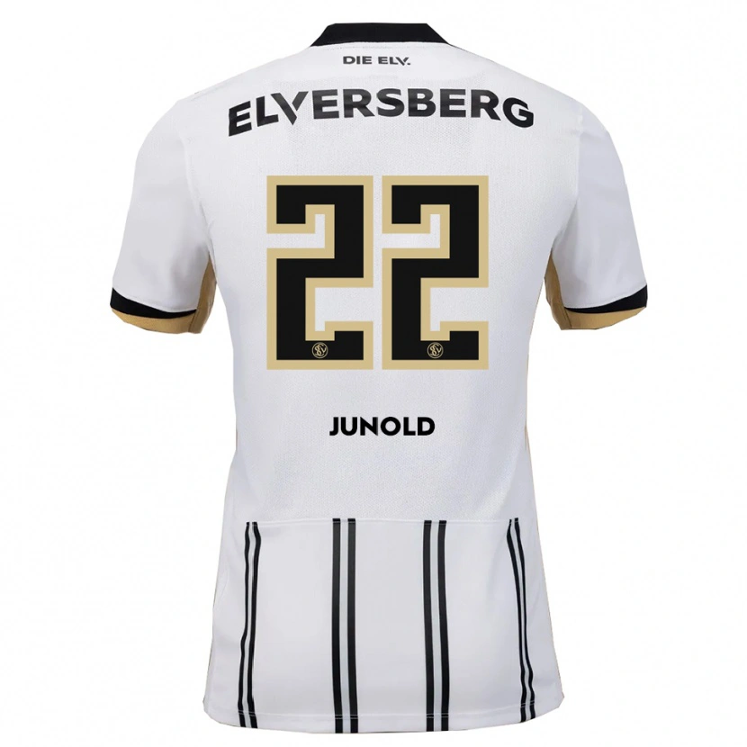 Danxen Niño Camiseta Emma Junold #22 Blanco Negro 1ª Equipación 2025/26 La Camisa