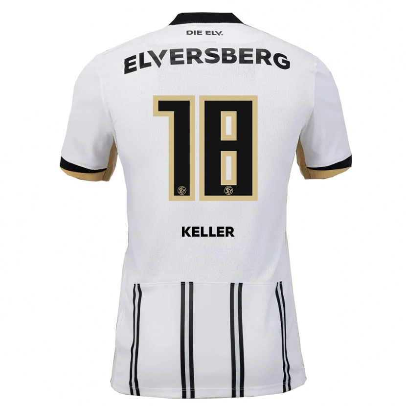 Danxen Niño Camiseta Tyler Keller #18 Blanco Negro 1ª Equipación 2025/26 La Camisa