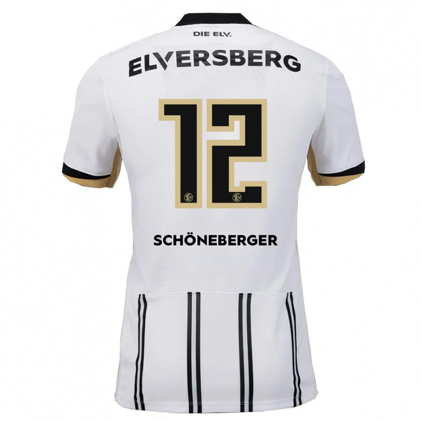 Danxen Niño Camiseta Louis Schöneberger #12 Blanco Negro 1ª Equipación 2025/26 La Camisa