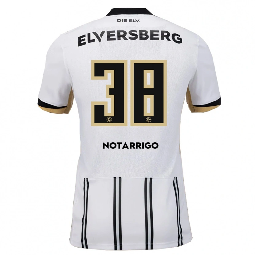 Danxen Niño Camiseta Tyler Notarrigo #38 Blanco Negro 1ª Equipación 2025/26 La Camisa