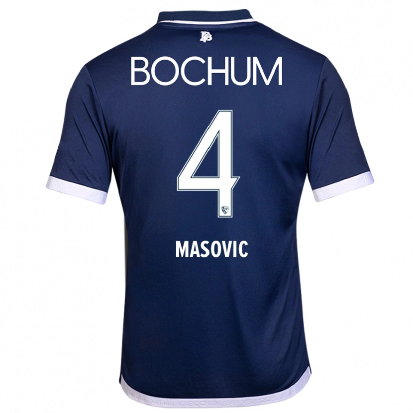 Danxen Niño Camiseta Erhan Masovic #4 Azul Marino Blanco 1ª Equipación 2025/26 La Camisa