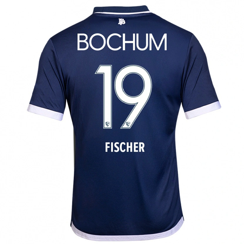 Danxen Niño Camiseta Desmond Fischer #19 Azul Marino Blanco 1ª Equipación 2025/26 La Camisa