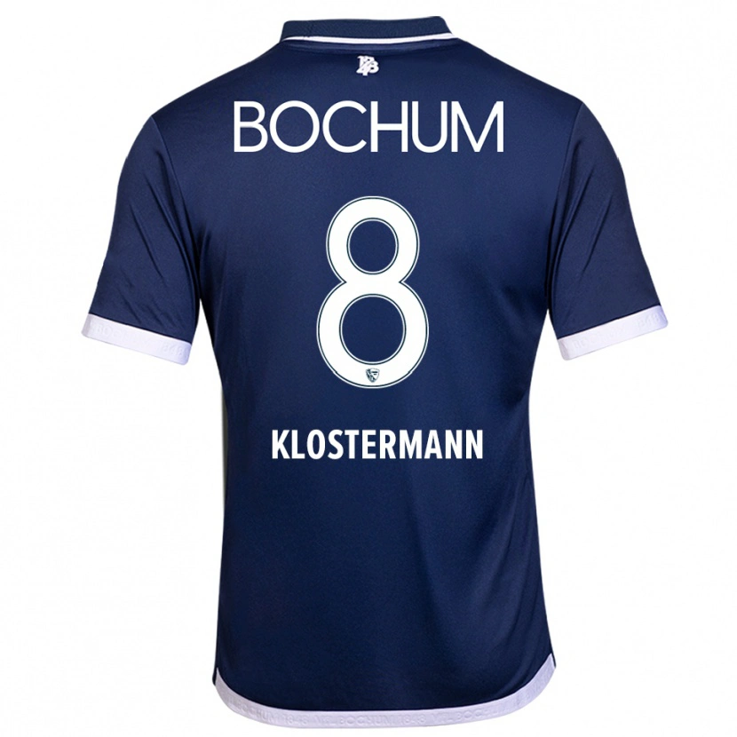 Danxen Niño Camiseta Michelle Klostermann #8 Azul Marino Blanco 1ª Equipación 2025/26 La Camisa