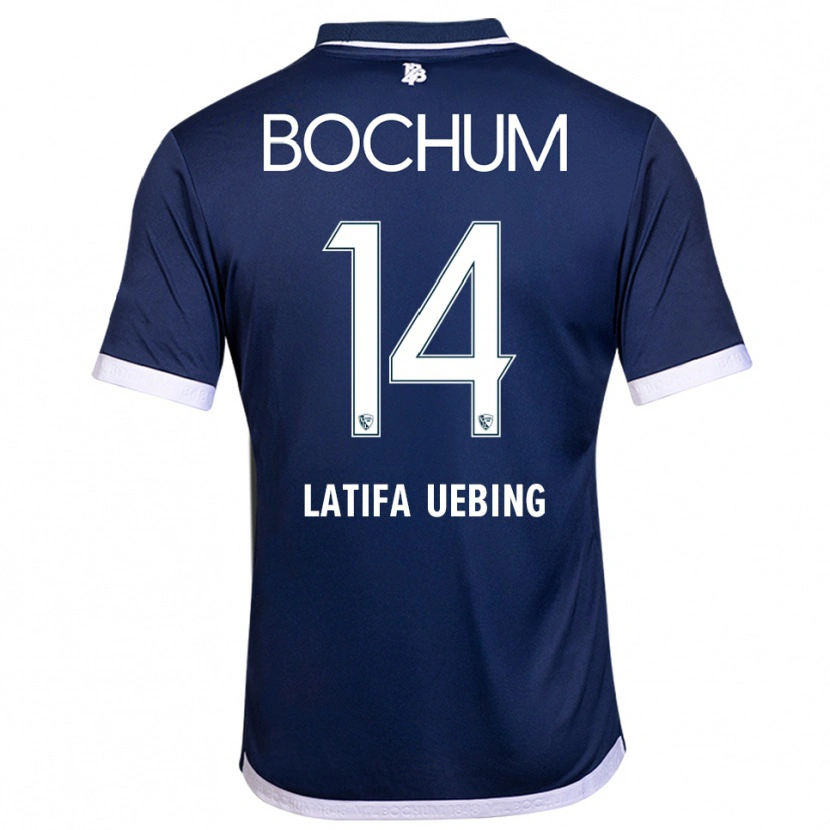 Danxen Niño Camiseta Anna Latifa Uebing #14 Azul Marino Blanco 1ª Equipación 2025/26 La Camisa