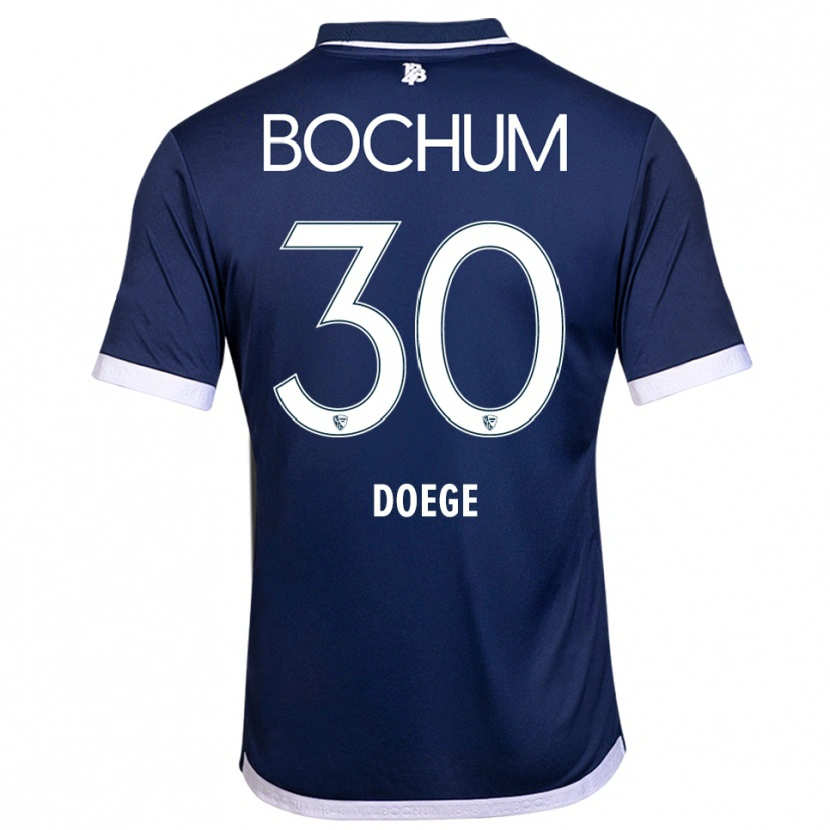 Danxen Niño Camiseta Leonie Doege #30 Azul Marino Blanco 1ª Equipación 2025/26 La Camisa