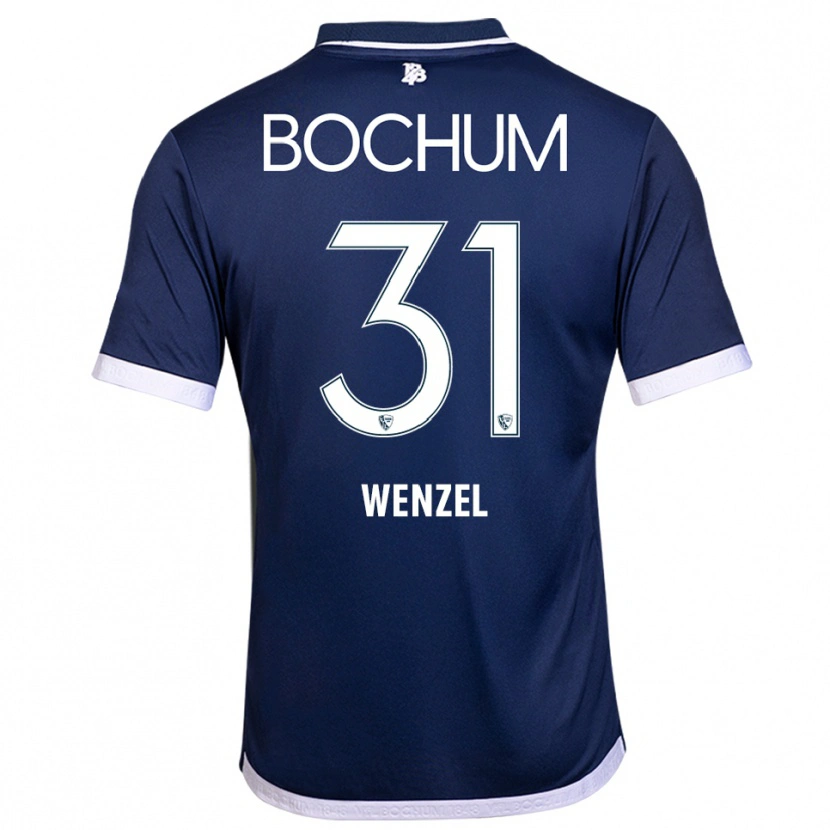 Danxen Niño Camiseta Franziska Wenzel #31 Azul Marino Blanco 1ª Equipación 2025/26 La Camisa