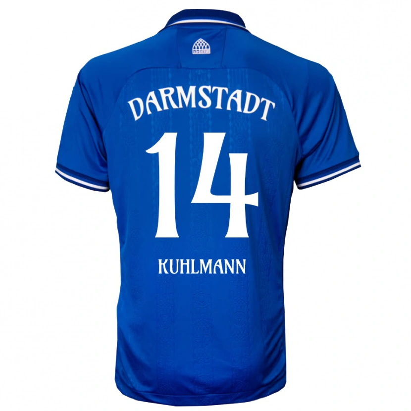 Danxen Niño Camiseta Marcel Kuhlmann #14 Azul Blanco 1ª Equipación 2025/26 La Camisa