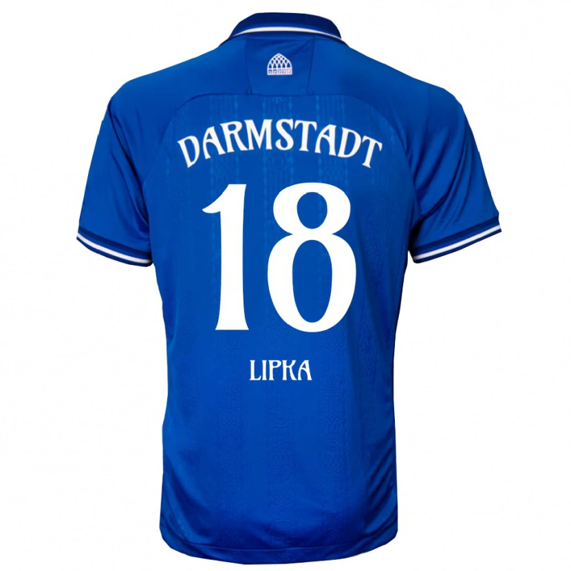 Danxen Niño Camiseta David Lipka #18 Azul Blanco 1ª Equipación 2025/26 La Camisa