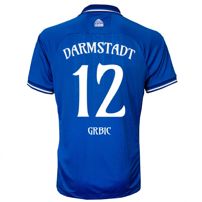 Danxen Niño Camiseta Viktor Grbic #12 Azul Blanco 1ª Equipación 2025/26 La Camisa