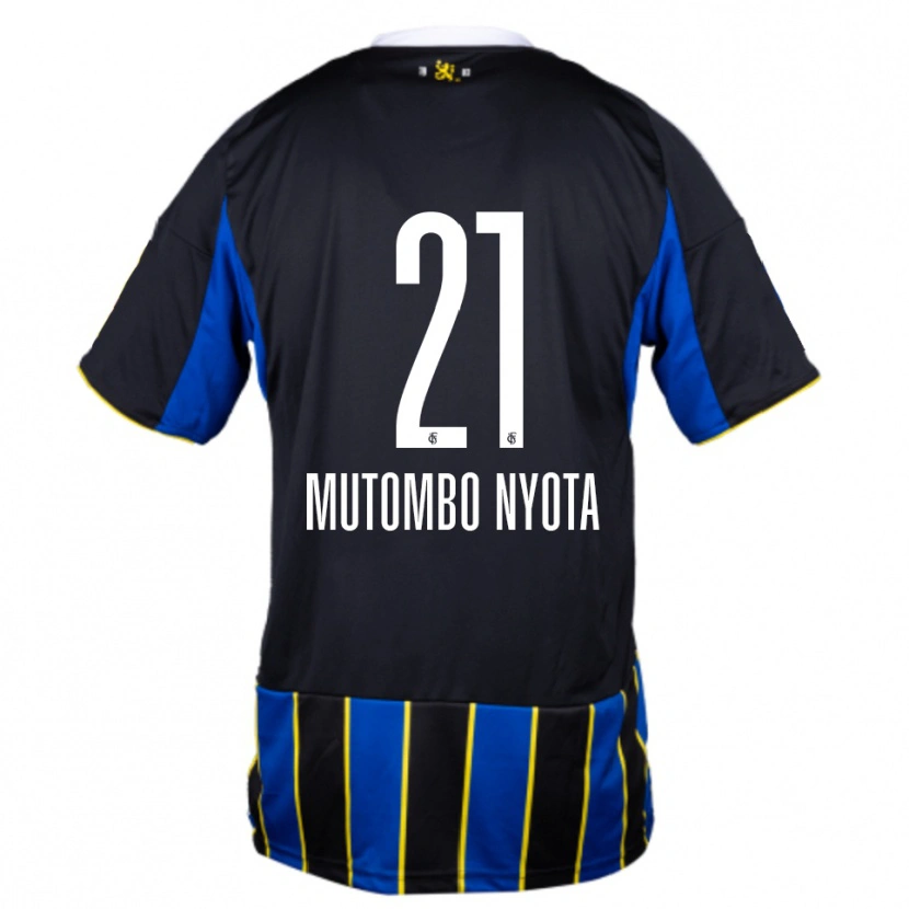 Danxen Niño Camiseta Jael Mutombo Nyota #21 Azul Negro Amarillo 1ª Equipación 2025/26 La Camisa