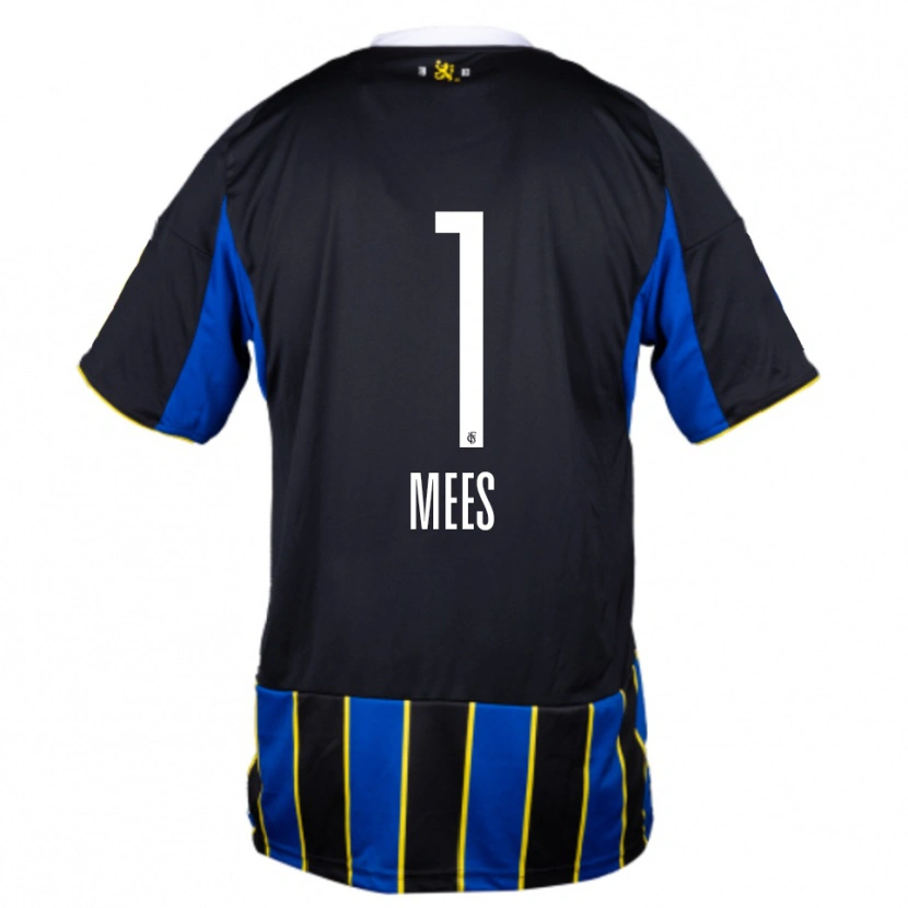 Danxen Niño Camiseta Alexander Mees #1 Azul Negro Amarillo 1ª Equipación 2025/26 La Camisa