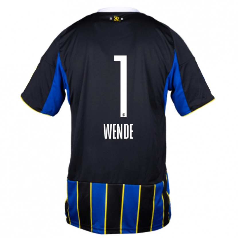 Danxen Niño Camiseta Johanna Wende #1 Azul Negro Amarillo 1ª Equipación 2025/26 La Camisa