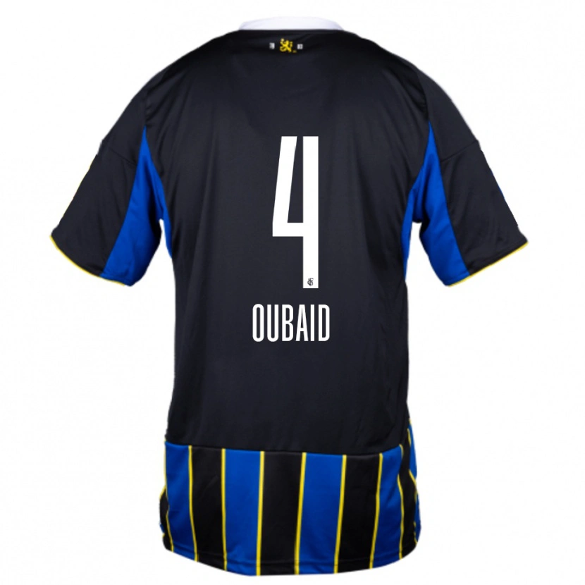 Danxen Niño Camiseta Obeida Oubaid #4 Azul Negro Amarillo 1ª Equipación 2025/26 La Camisa