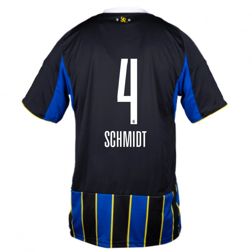 Danxen Niño Camiseta Louis Schmidt #4 Azul Negro Amarillo 1ª Equipación 2025/26 La Camisa