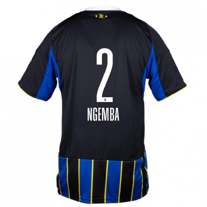 Danxen Niño Camiseta Dejan Ngemba #2 Azul Negro Amarillo 1ª Equipación 2025/26 La Camisa