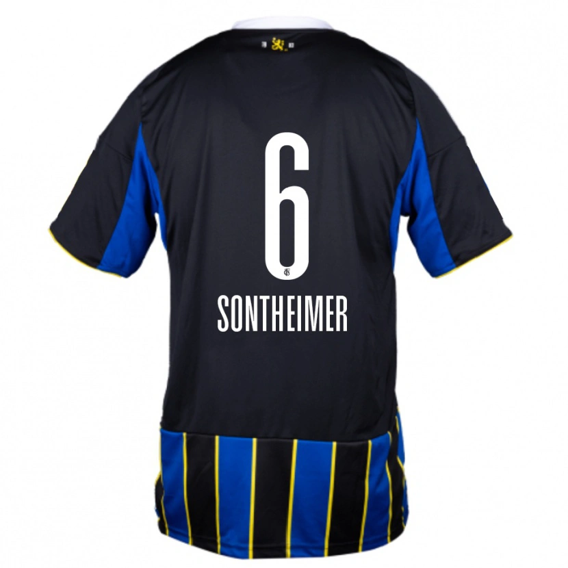 Danxen Niño Camiseta Patrick Sontheimer #6 Azul Negro Amarillo 1ª Equipación 2025/26 La Camisa