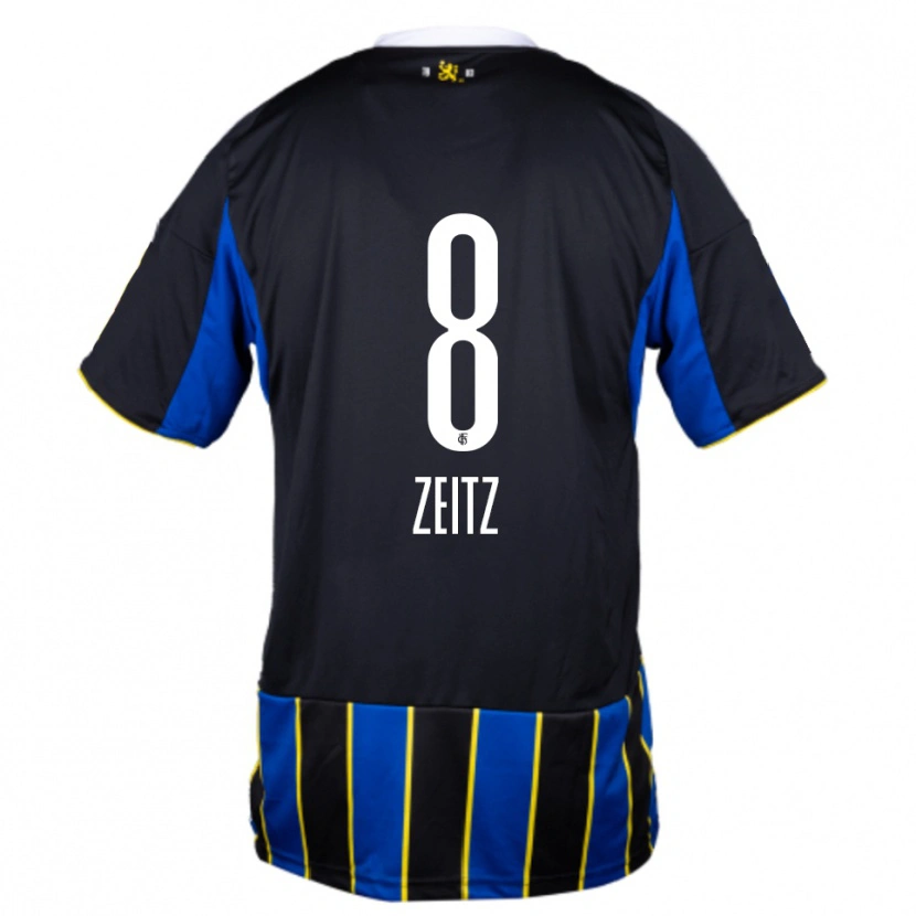 Danxen Niño Camiseta Manuel Zeitz #8 Azul Negro Amarillo 1ª Equipación 2025/26 La Camisa