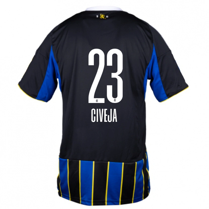 Danxen Niño Camiseta Tim Civeja #23 Azul Negro Amarillo 1ª Equipación 2025/26 La Camisa