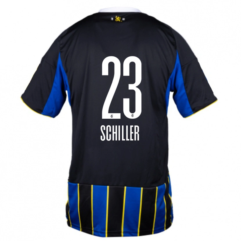 Danxen Niño Camiseta Niklas Schiller #23 Azul Negro Amarillo 1ª Equipación 2025/26 La Camisa