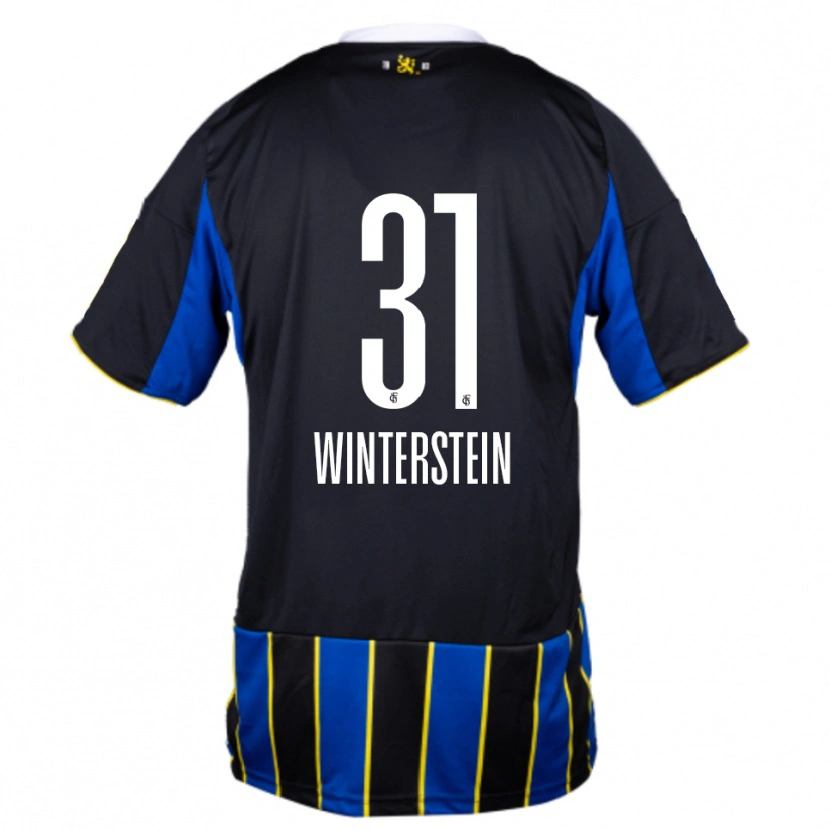 Danxen Niño Camiseta Lea Winterstein #31 Azul Negro Amarillo 1ª Equipación 2025/26 La Camisa