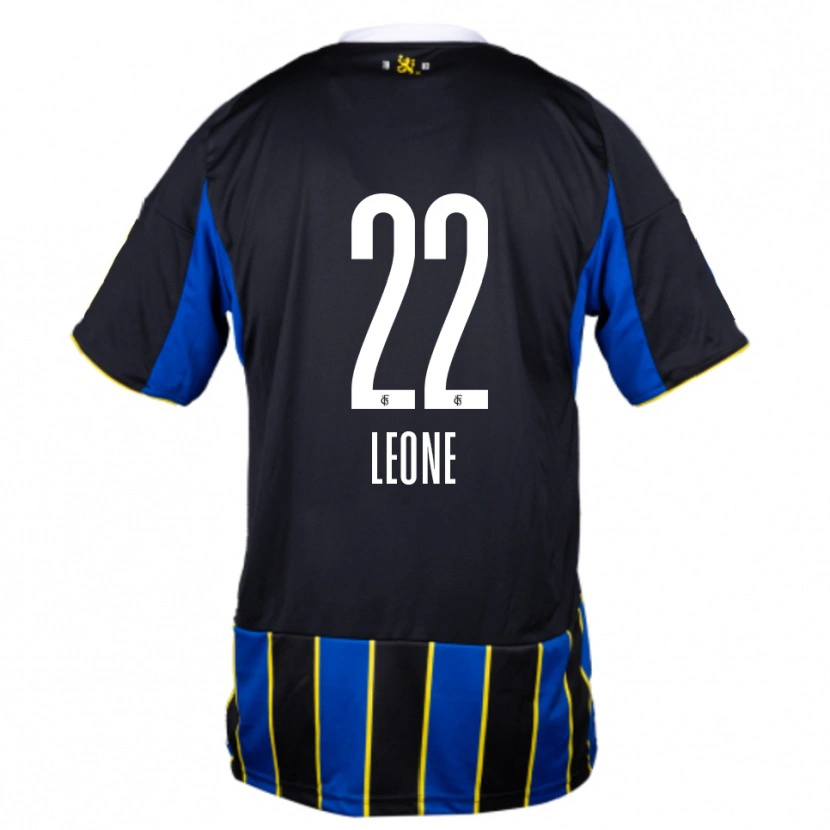 Danxen Niño Camiseta Vincent Leone #22 Azul Negro Amarillo 1ª Equipación 2025/26 La Camisa
