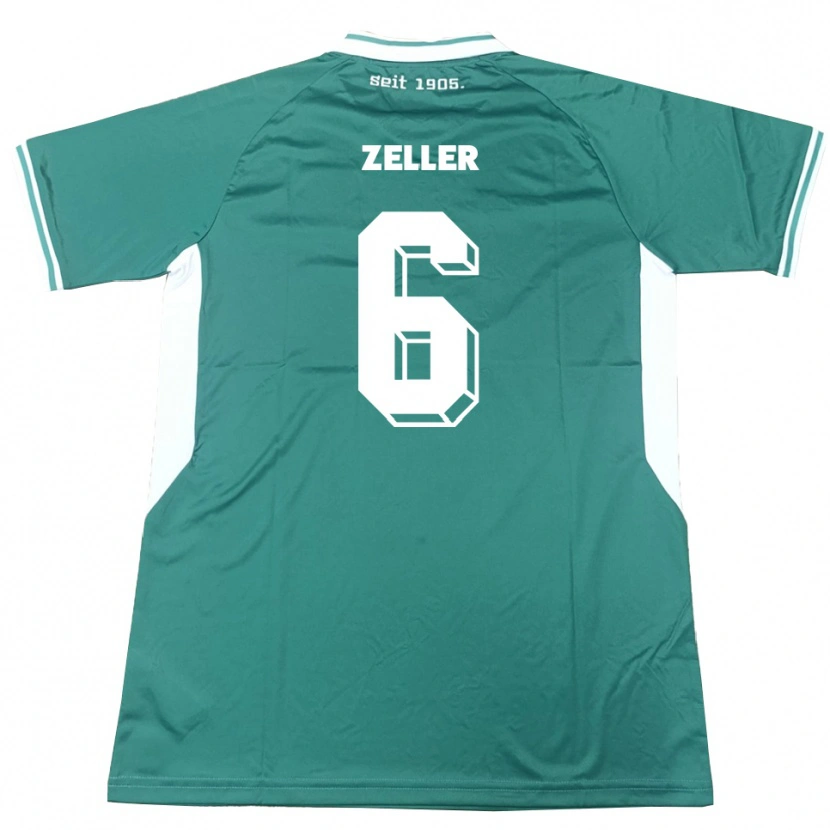 Danxen Niño Camiseta Lucas Zeller #6 Verde Blanco 1ª Equipación 2025/26 La Camisa