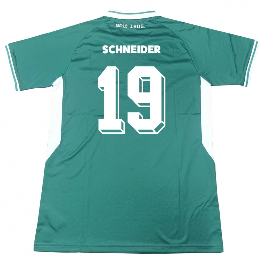 Danxen Niño Camiseta Lukas Schneider #19 Verde Blanco 1ª Equipación 2025/26 La Camisa