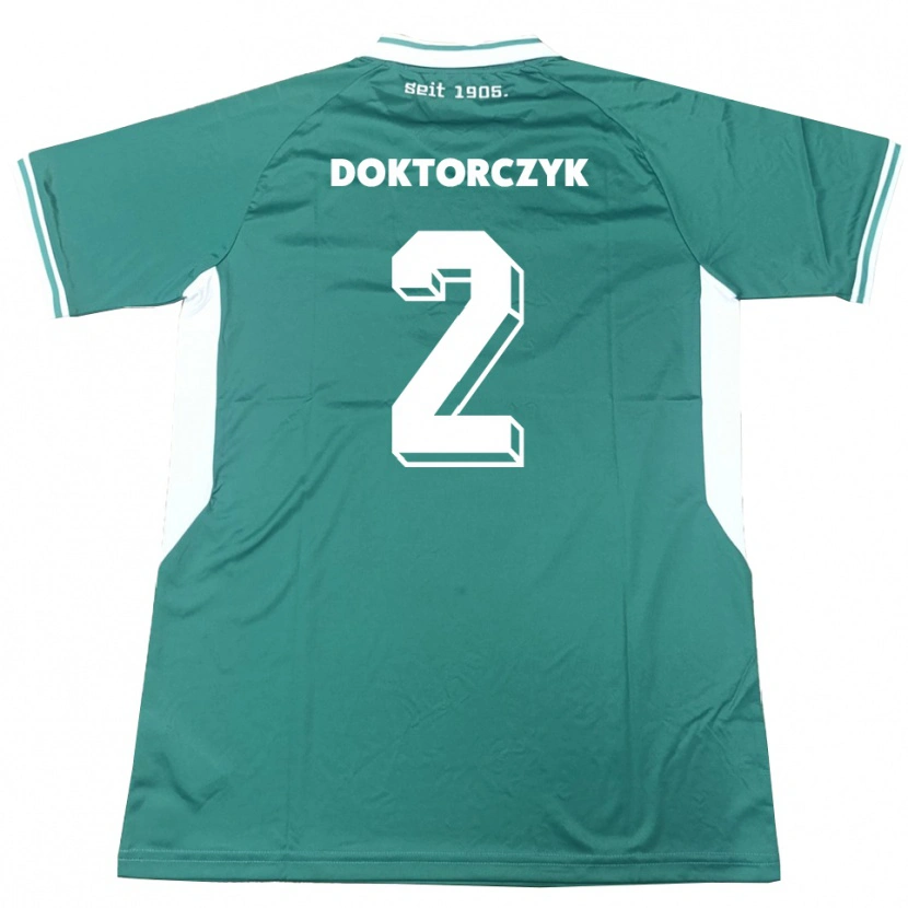 Danxen Niño Camiseta Nick Doktorczyk #2 Verde Blanco 1ª Equipación 2025/26 La Camisa