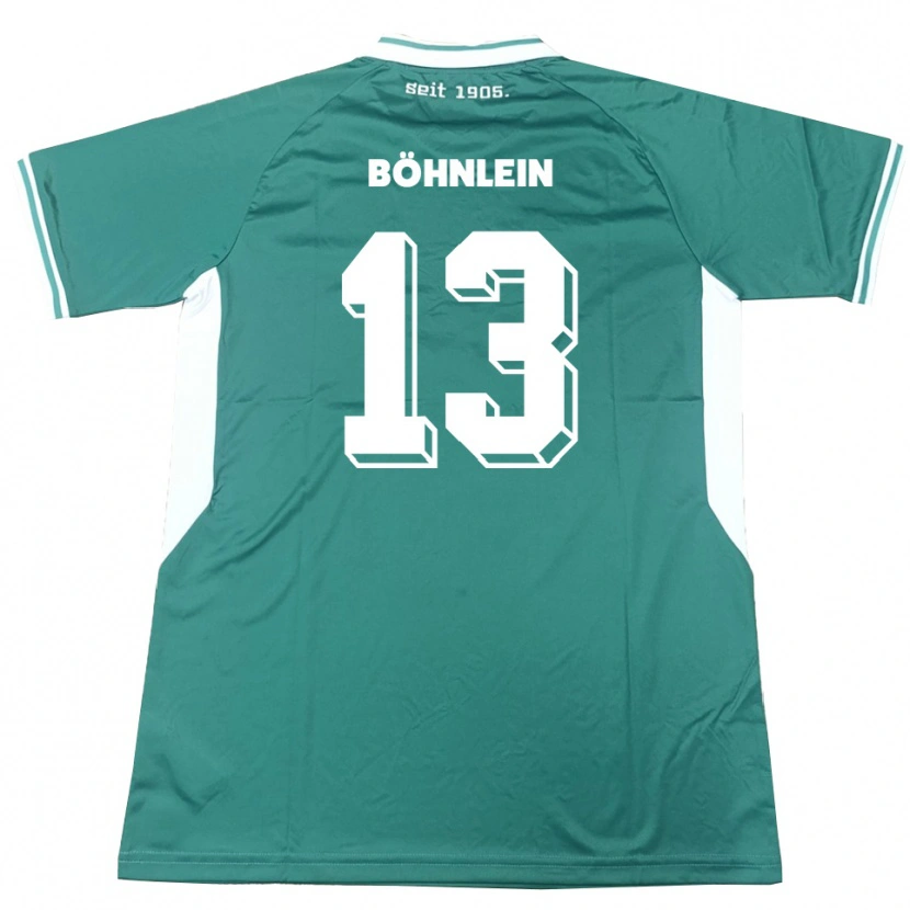 Danxen Niño Camiseta Kristian Böhnlein #13 Verde Blanco 1ª Equipación 2025/26 La Camisa