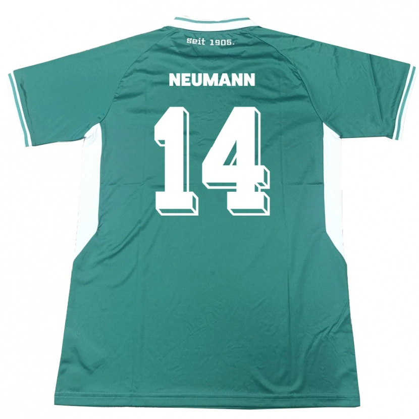 Danxen Niño Camiseta Felix Neumann #14 Verde Blanco 1ª Equipación 2025/26 La Camisa