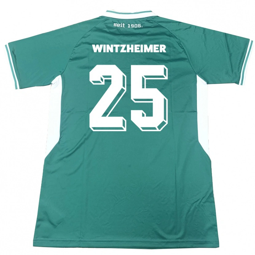 Danxen Niño Camiseta Manuel Wintzheimer #25 Verde Blanco 1ª Equipación 2025/26 La Camisa