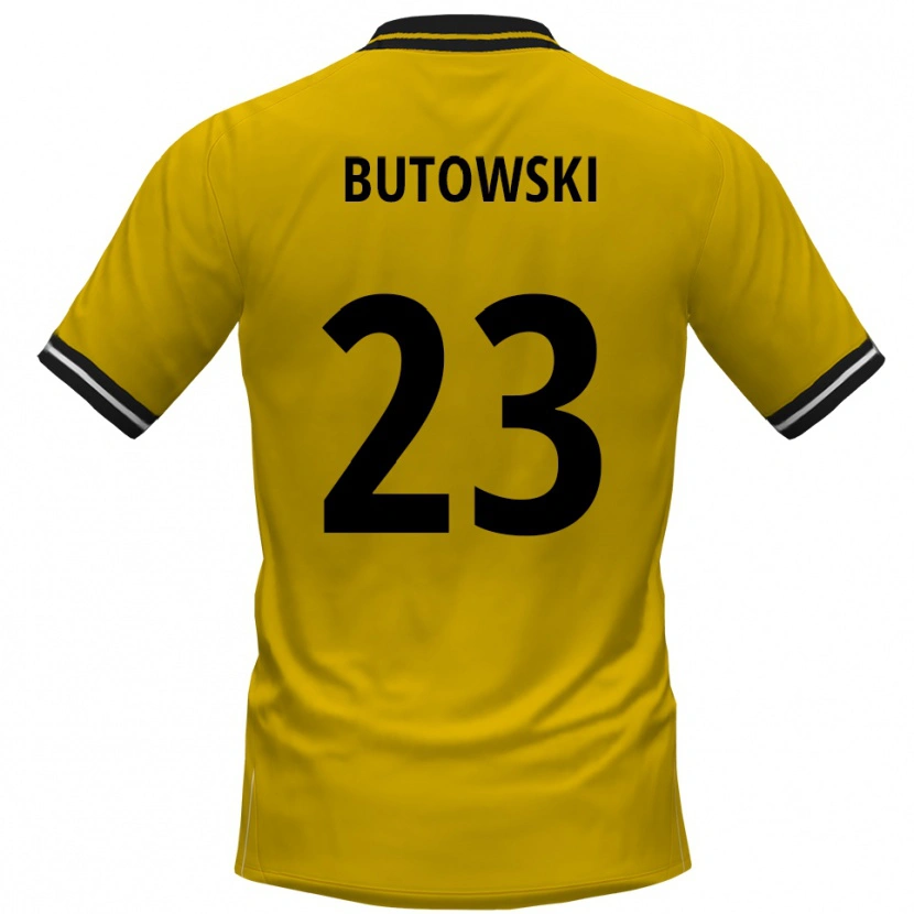 Danxen Niño Camiseta Dennis Butowski #23 Amarillo Negro 1ª Equipación 2025/26 La Camisa