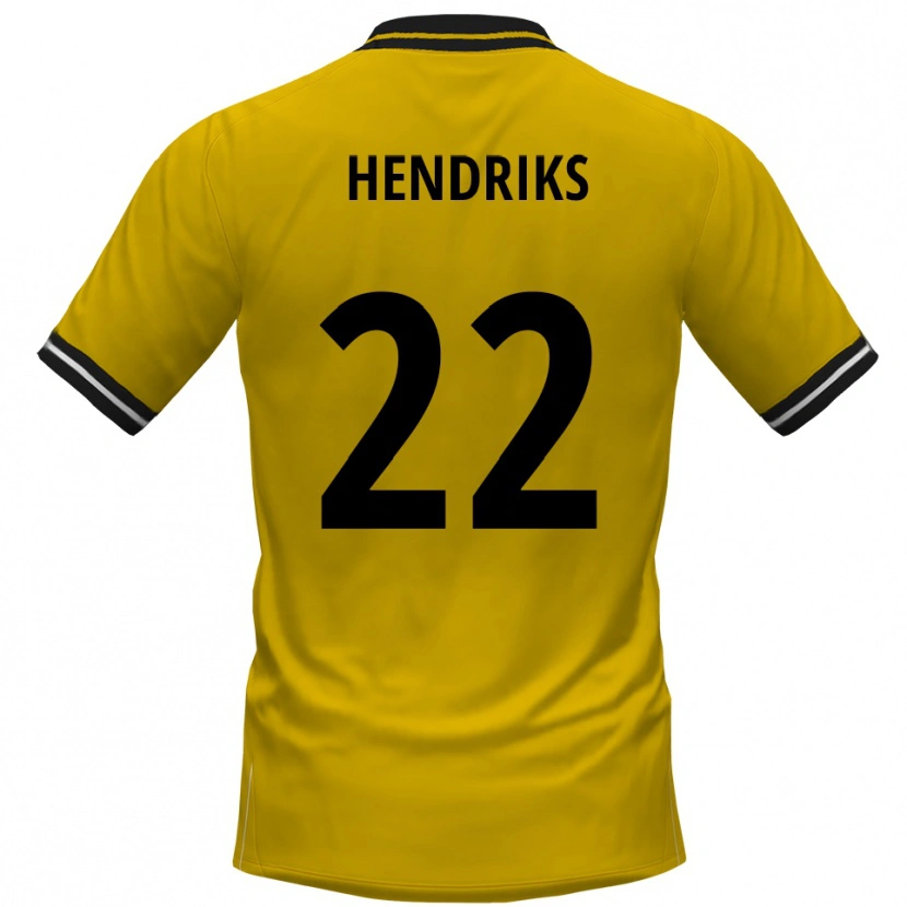 Danxen Niño Camiseta Tom Hendriks #22 Amarillo Negro 1ª Equipación 2025/26 La Camisa