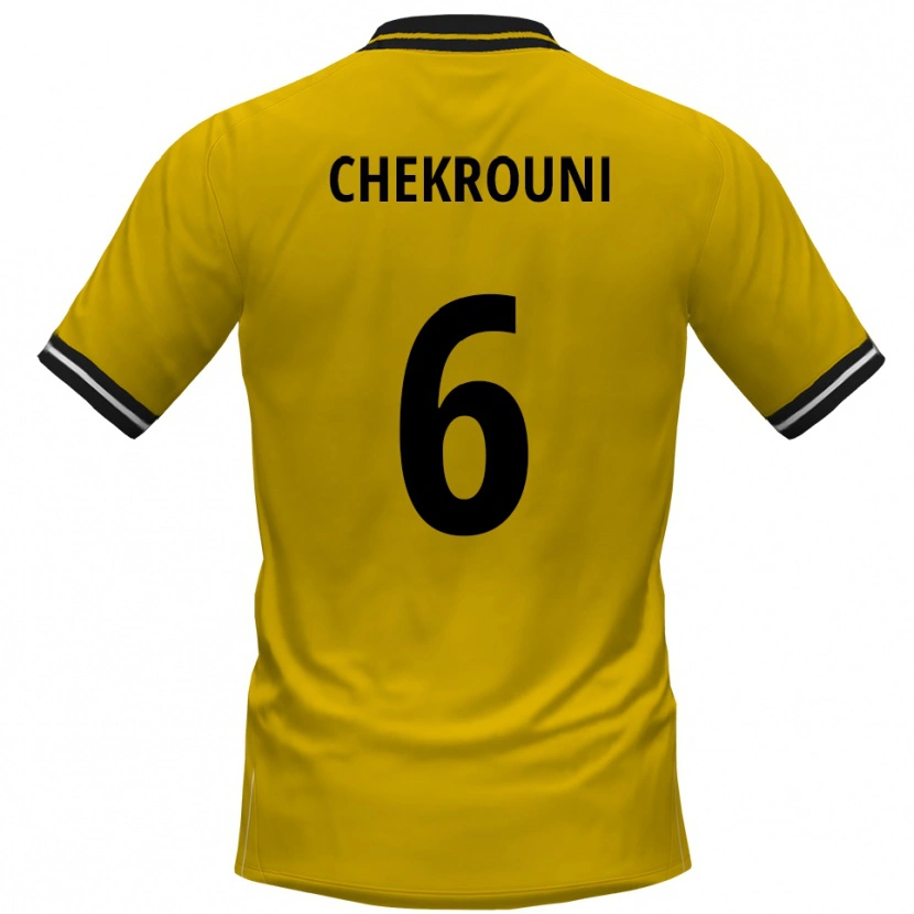 Danxen Niño Camiseta Salim Chekrouni #6 Amarillo Negro 1ª Equipación 2025/26 La Camisa