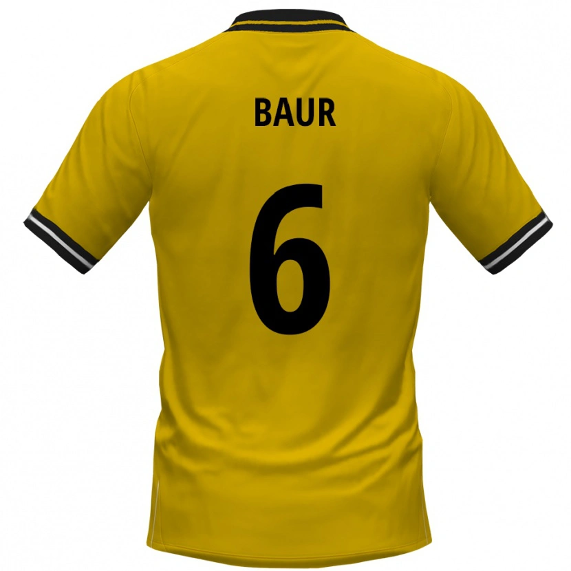 Danxen Niño Camiseta Mauro Baur #6 Amarillo Negro 1ª Equipación 2025/26 La Camisa
