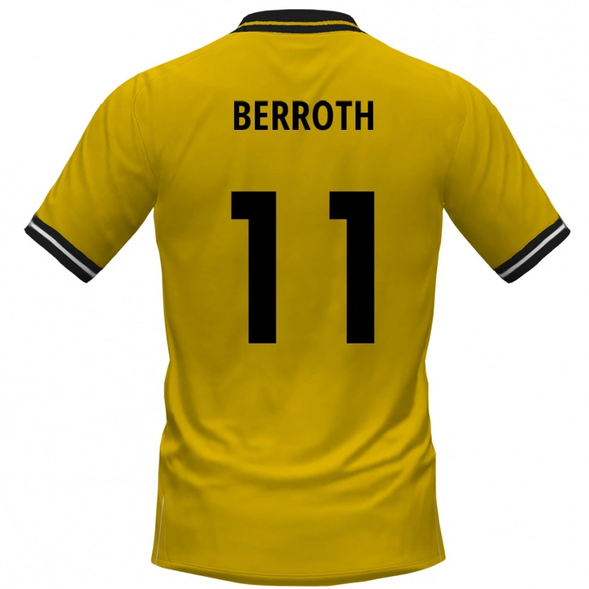Danxen Niño Camiseta Julius Berroth #11 Amarillo Negro 1ª Equipación 2025/26 La Camisa