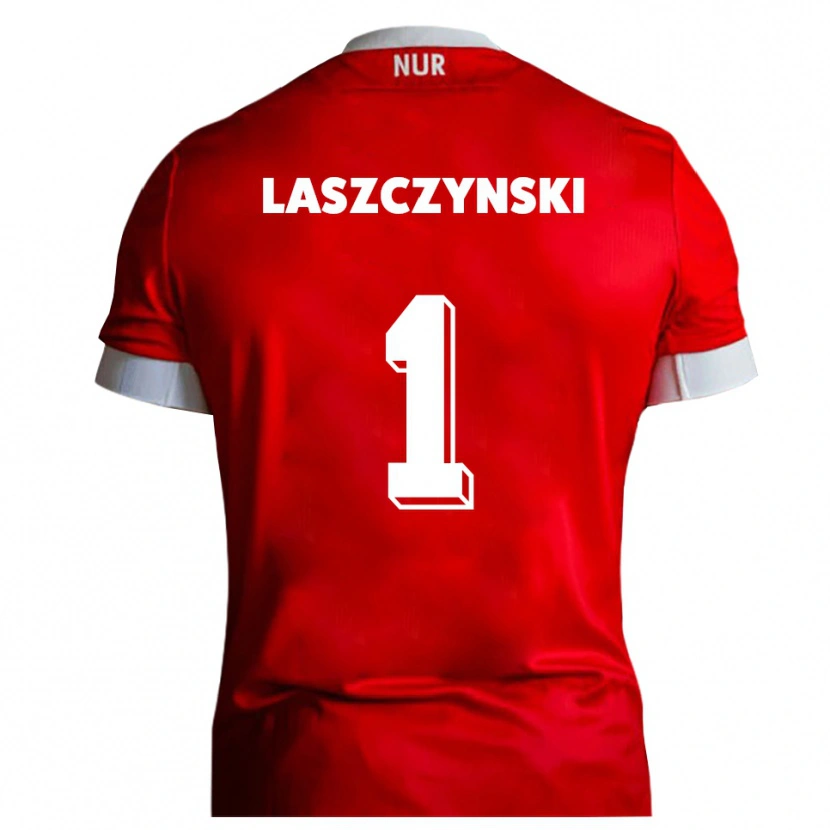 Danxen Niño Camiseta Adam Laszczynski #1 Rojo Blanco 1ª Equipación 2025/26 La Camisa