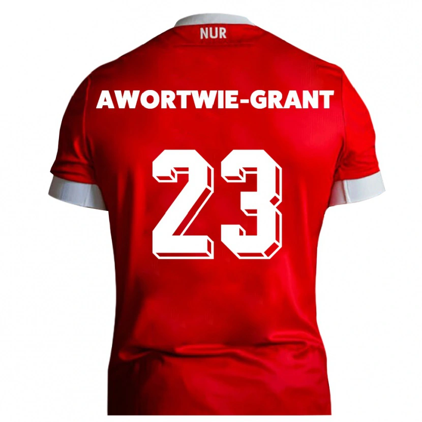 Danxen Niño Camiseta Nyamekye Awortwie-Grant #23 Rojo Blanco 1ª Equipación 2025/26 La Camisa