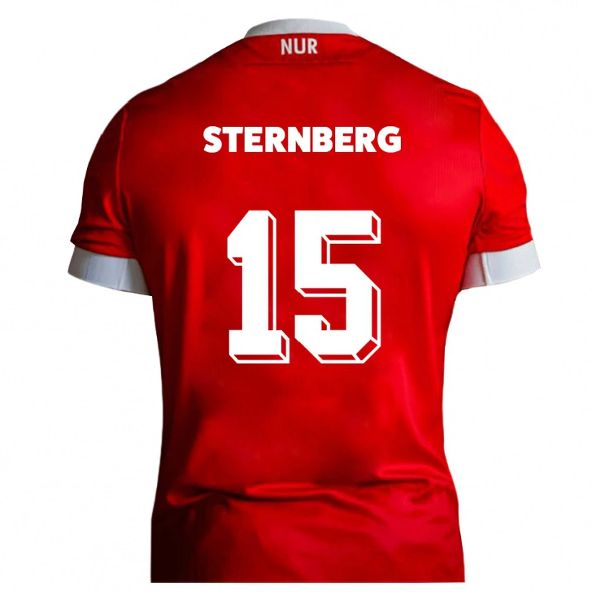 Danxen Niño Camiseta Michael Sternberg #15 Rojo Blanco 1ª Equipación 2025/26 La Camisa