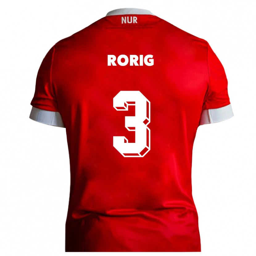 Danxen Niño Camiseta Henry Rorig #3 Rojo Blanco 1ª Equipación 2025/26 La Camisa