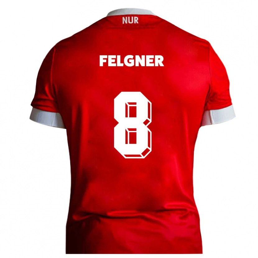 Danxen Niño Camiseta Leon-Paul Felgner #8 Rojo Blanco 1ª Equipación 2025/26 La Camisa